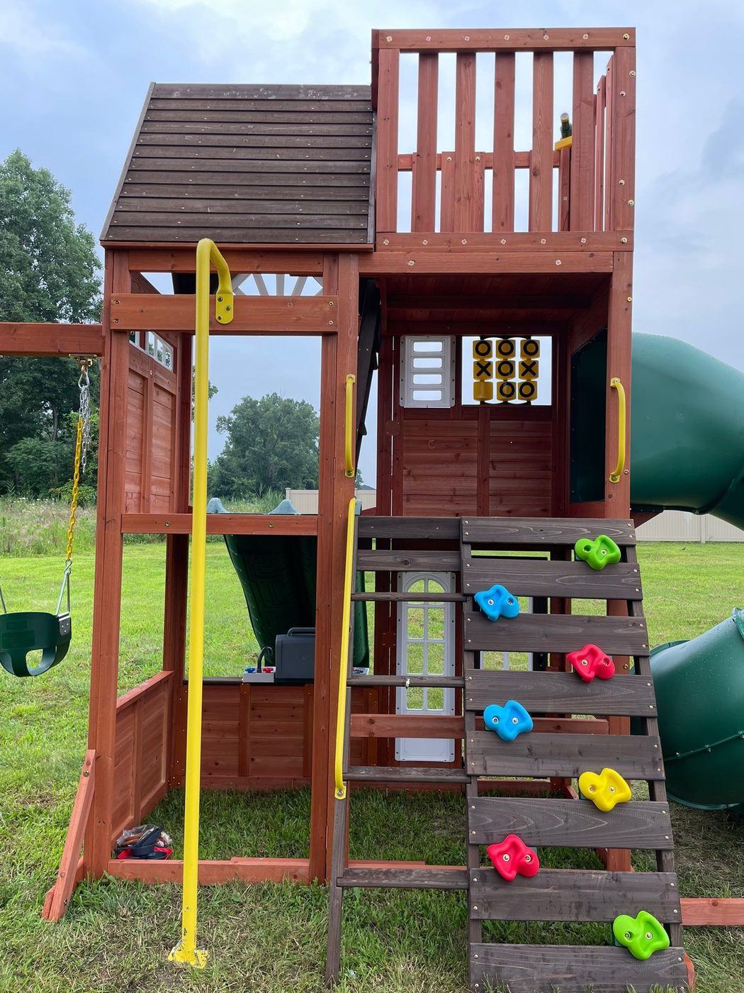 Assembled wooden play set