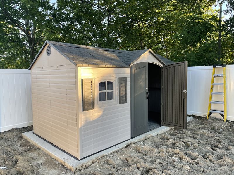 Assembled backyard storage shed